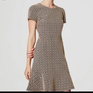 NEW Loft Jacquard Flounce Dress